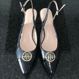 NBW Black Tommy Hilfiger Kitten Heel Slingbacks